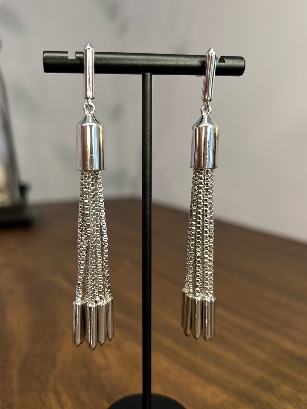 Eddie Borgo Cone Tassel Earrings | Silver Chain Drop
